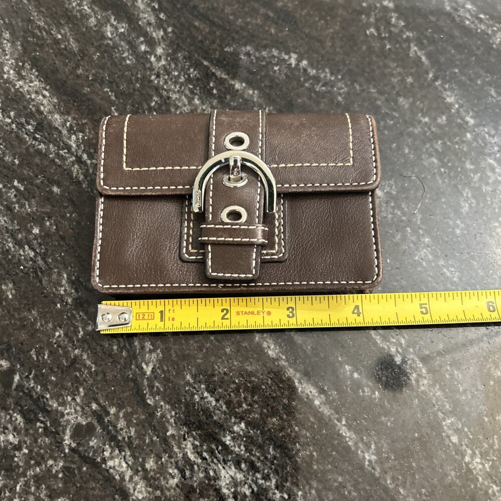 Lot of 2-Coach Signature Soho Wallet Black Leather Buckle Credit Card Coin Purse - Picture 13 of 15